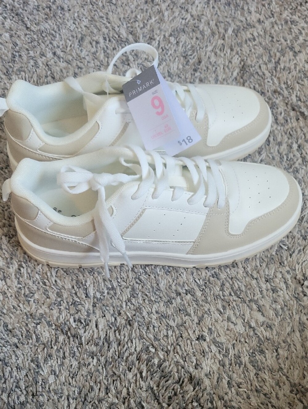 Primark White and Beige Low-Top Trainers - Picture 2 of 9
